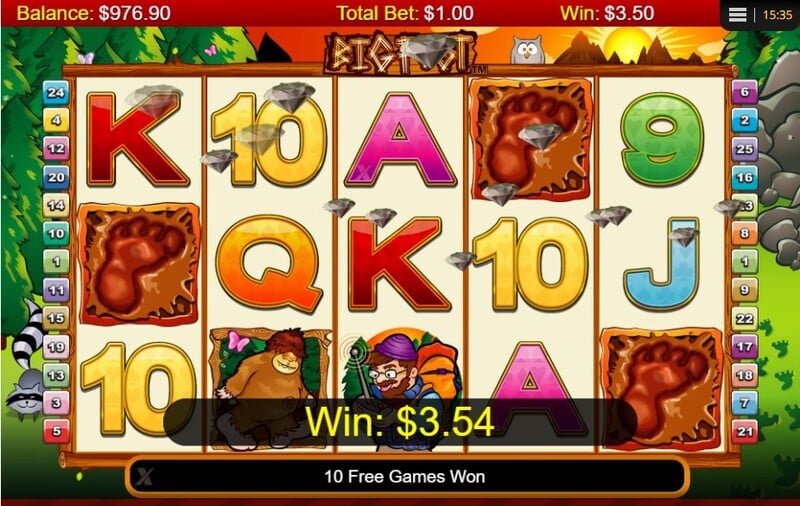 big foot free spins