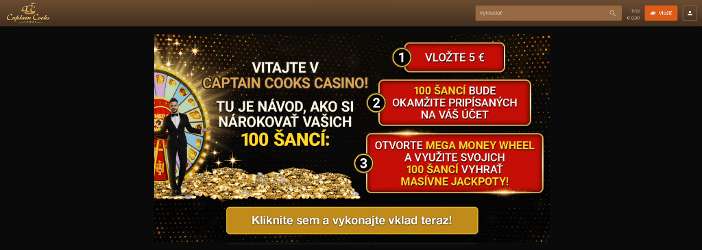 Captain Cooks Casino vstupný bonus - Captain Cooks Casino uvítací bonus