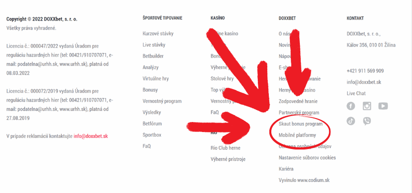 Kde si stiahnuť aplikáciu DOXXbet Casino