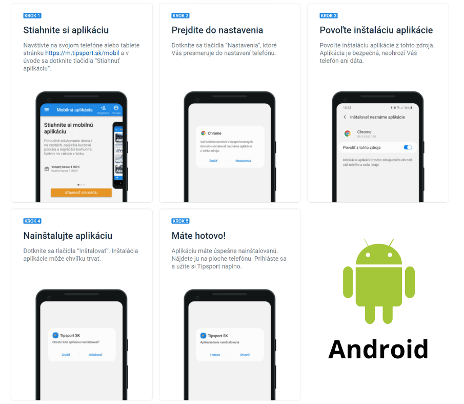 Tipsport Casino Android - návod na inštaláciu Tipsport Casino aplikáciu