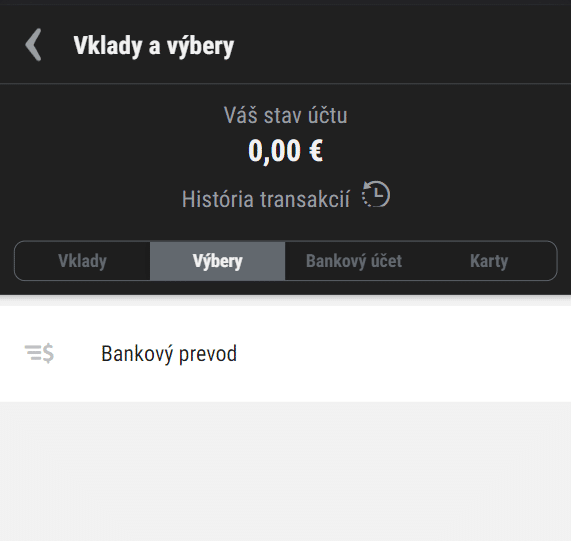 DOXXbet Casino - možnosti výberu - vyplatenie prostriedkov z DOXXbet kasína - výber peňazí z DOXXbet