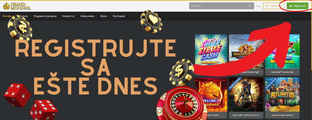 Refistrujte sa ešte dnes! - Grand Mondial Casino registrácia - Ako sa zaregistrovať do Grand Mondial Casino
