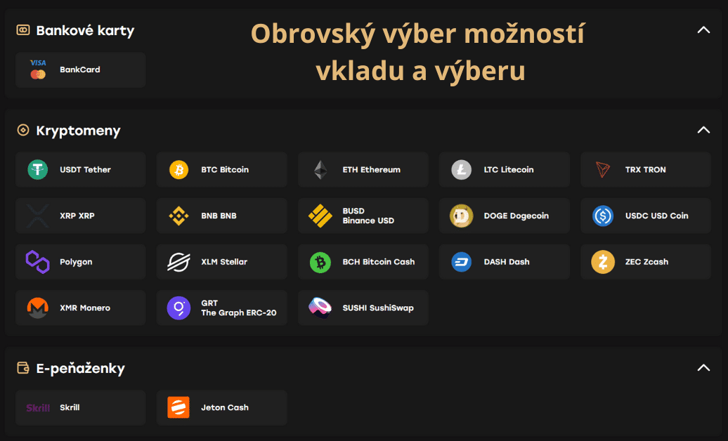Fairspin Casino vklad a výber - Fairspin Casino platobné metódy