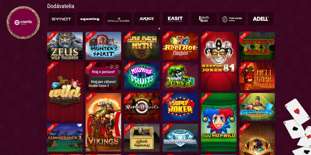 SynotTip Casino poskytovatelia hier - Kika SK