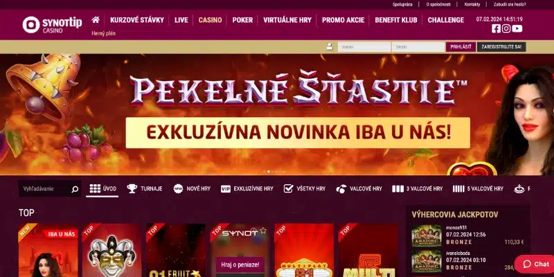 Exkluzivita v Kasíne SynotTip