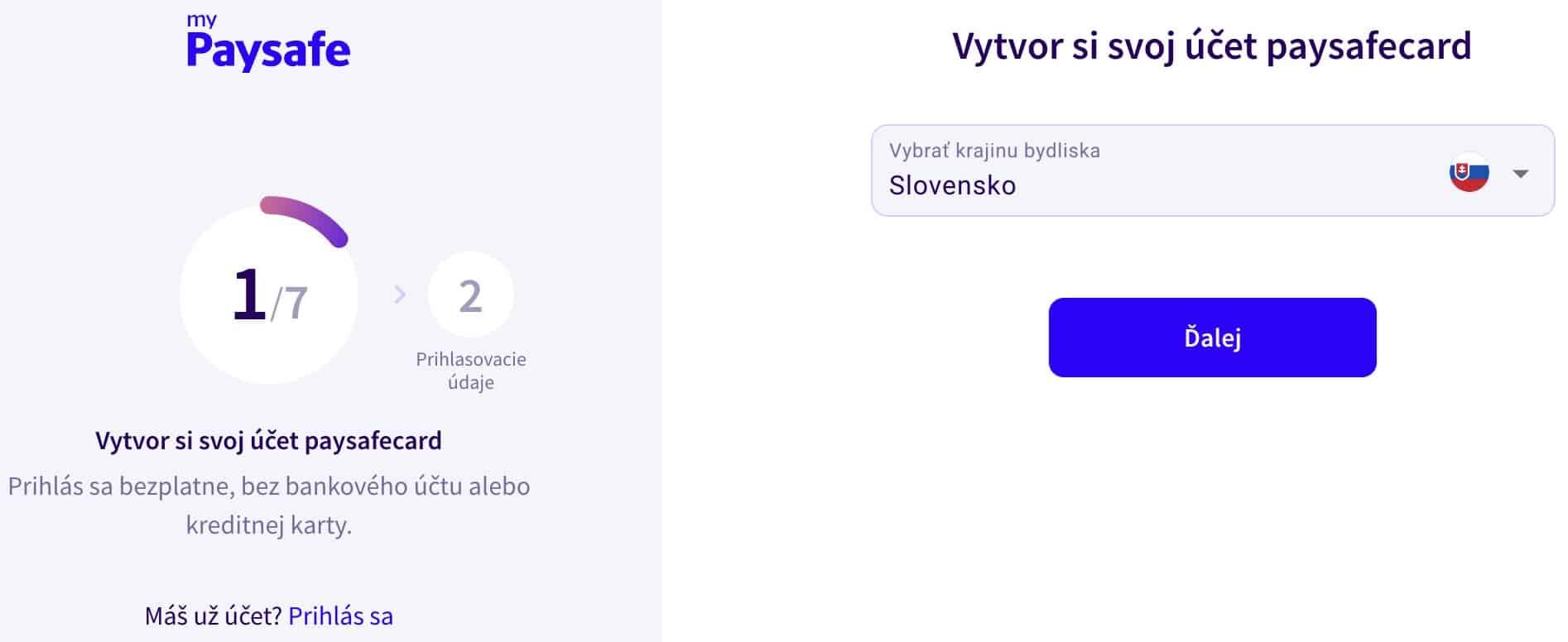 Založenie Paysafecard Účtu