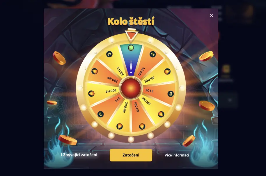 hellspin koleso šťastia - bonusy
