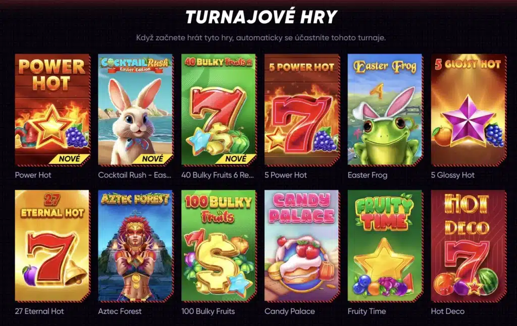Ktoré hry sú súčasťou turnaja?