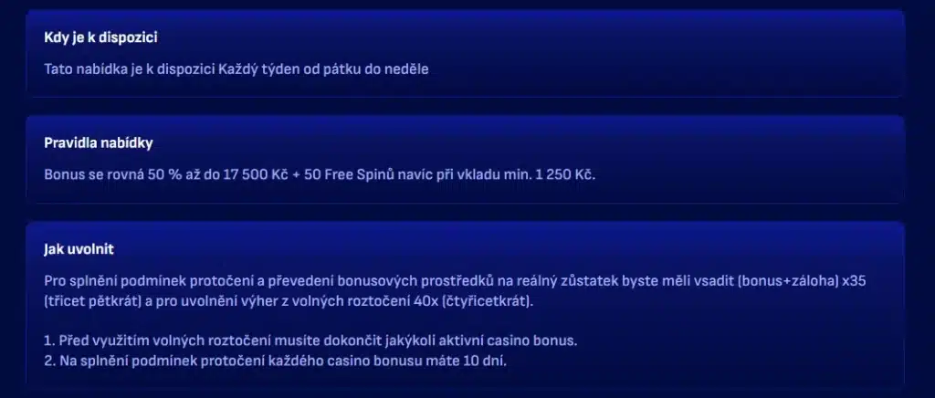 Víkendový reload bonus jeho podmienky a pravidlá