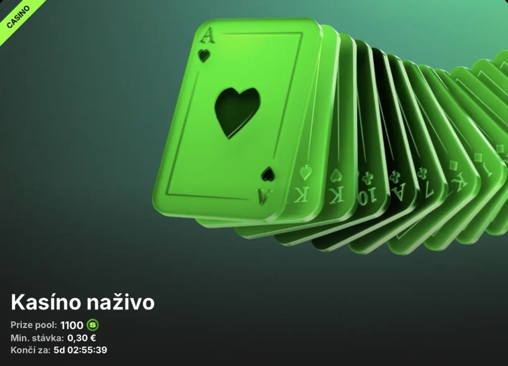 Kasíno naživo o 1 100 mincí!