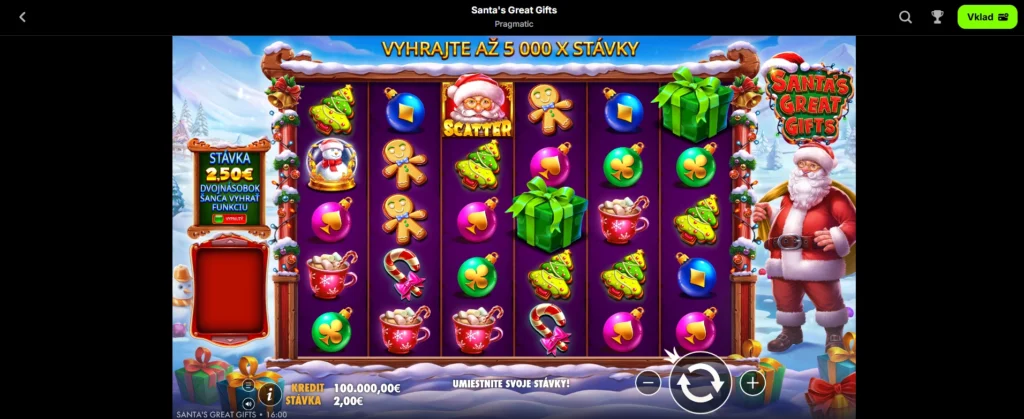 Najlepšie vianočné automaty Santa's Great Gifts
